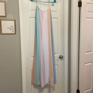 Vertical pastel color maxi dress